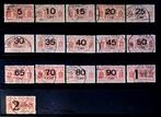 Serie spoorwegzegels Nederlandsche Spoorwegen 1934-1944 rood, Ophalen of Verzenden, Gestempeld