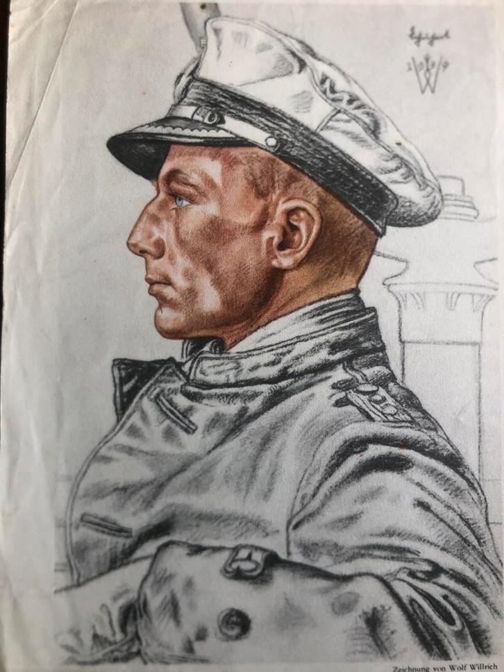 WO2 DUITS afbeelding Kapitänleutnant Schuhart 1940 KM, Verzamelen, Militaria | Tweede Wereldoorlog, Marine, Foto of Poster, Duitsland