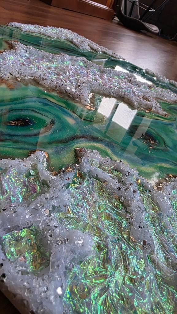 Geode Epoxy Schilderij - DIY Reparaties Nodig, Huis en Inrichting, Woonaccessoires | Wanddecoraties, Gebruikt, Ophalen of Verzenden