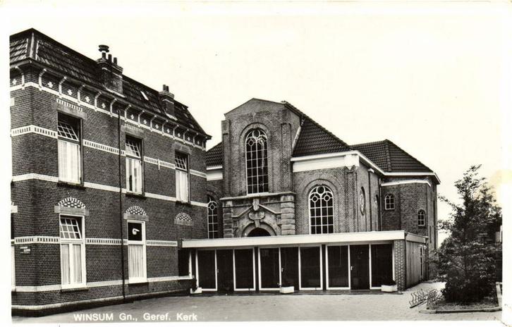 Winsum Gn., Geref. Kerk - gelopen, Verzamelen, Ansichtkaarten | Nederland, Gelopen, Noord-Brabant, 1920 tot 1940, Ophalen of Verzenden