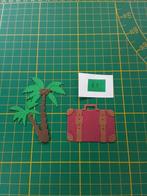 I1 Stansjes palmboom met bordeaux koffer, Ophalen of Verzenden, Nieuw, Overige thema's, Overige typen