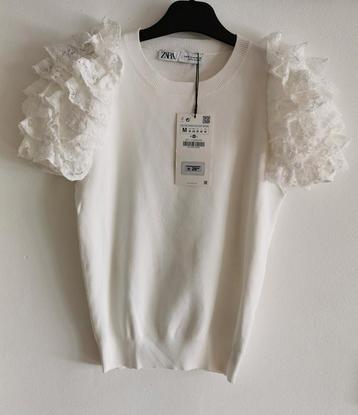 ZARA tricot top met volantmouwen mt. S  beschikbaar voor biedingen