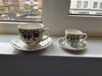 Vintage Kop en Schotel Set met Bloemmotief, Antiek en Kunst, Antiek | Servies los, Ophalen of Verzenden