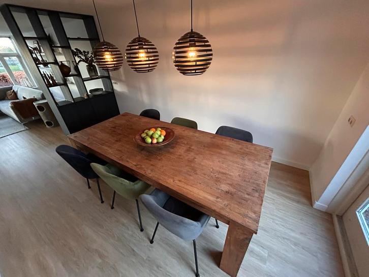 Grote teakhouten eettafel 240x100x79, Huis en Inrichting, Tafels | Eettafels, Gebruikt, 100 tot 150 cm, 200 cm of meer, Vijf personen of meer