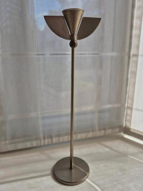Vintage jaren '30 ArtDeco chrome kandelaar, Huis en Inrichting, Woonaccessoires | Kandelaars en Kaarsen, Gebruikt, Kandelaar, 25 tot 50 cm