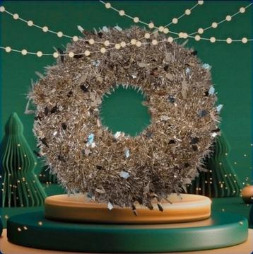 Kerstkrans - 44,5 cm - Feestelijke Decoratie beschikbaar voor biedingen