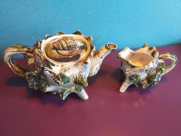 crazy midcentury SEA SHELL TEAPOT & MILK JUG >>WOW<< beschikbaar voor biedingen