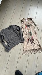 134 140 Ibiza style jurk meisje nude creme indianse print, Ophalen of Verzenden, Gebruikt, Meisje, Jurk of Rok