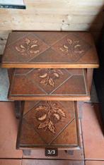 Set van 3 antieken / oude tafeltjes te koop!, Antiek en Kunst, Ophalen