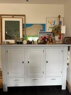 Grote Houten Kast Kabinet Wandkast Grijs/Blauw 215*150*49, Huis en Inrichting, Ophalen, Gebruikt, 25 tot 50 cm, Met deur(en)
