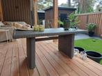 tuintafel evt. met 2 lounge stoelen en poefs, Ophalen, Zo goed als nieuw, Rechthoekig, Wicker