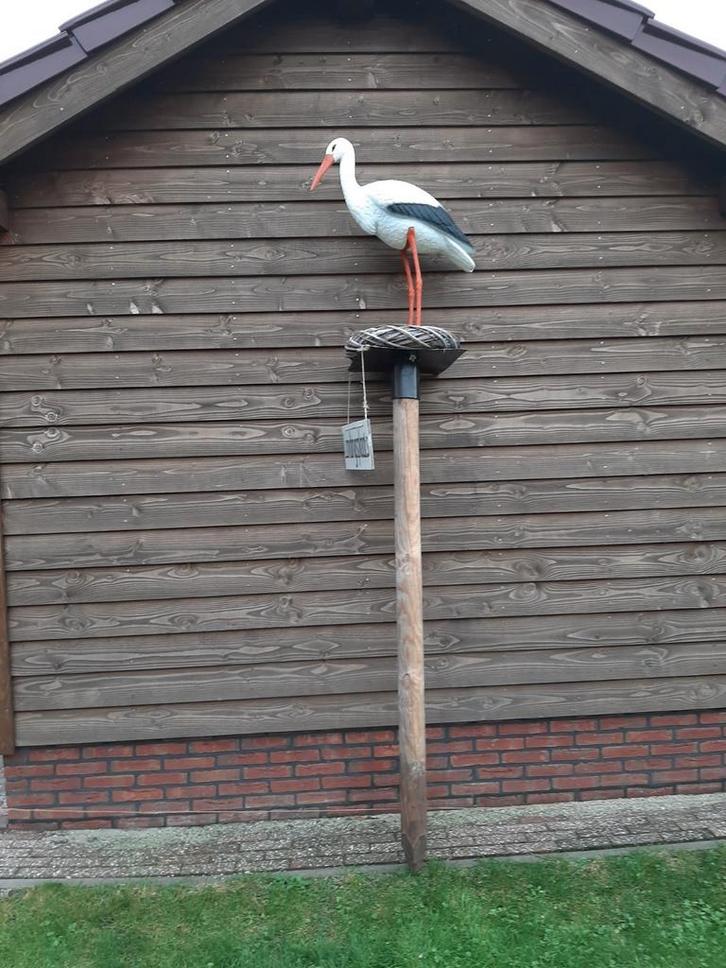 Ooievaar op nest met paal, Kinderen en Baby's, Kraamcadeaus en Geboorteborden, Gebruikt, Ophalen