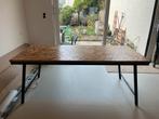 Karwei Mateo Eettafel Visgraat Teakhout 200x90cm, Ophalen, Gebruikt, Teakhout, 50 tot 100 cm
