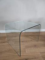 Vintage glazen bijzettafel koffietafel fiam waterfall, Minder dan 55 cm, Rond, Ophalen, 45 tot 60 cm