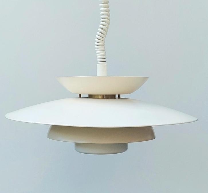 Vintage Deense Design Hanglamp Verstelbaar Danisch Design, Huis en Inrichting, Lampen | Hanglampen, Gebruikt, 50 tot 75 cm, Kunststof
