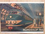 Poster A3 Trein Hondekop 766, Ophalen of Verzenden, Zo goed als nieuw, Trein, Kaart of Prent