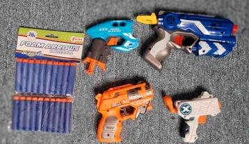 4 foamdarts blasters / pistolen.  Soort nerf beschikbaar voor biedingen