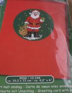 Compleet borduurpakket kerstman incl kaart en enveloppe, Ophalen of Verzenden, Nieuw, Patroon