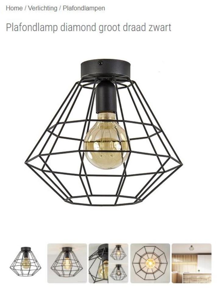 Set draadlampen zwart, Huis en Inrichting, Lampen | Hanglampen, Gebruikt, Minder dan 50 cm, Metaal, Ophalen
