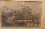 Ets Boerderij aan het Vennemeer door Pieter de Regt, Antiek en Kunst, Ophalen