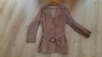 Vintage suede jas getailleerd | mt 40 | Jaren '60, Kleding | Dames, Maat 38/40 (M), Bruin, Ophalen of Verzenden, Zo goed als nieuw