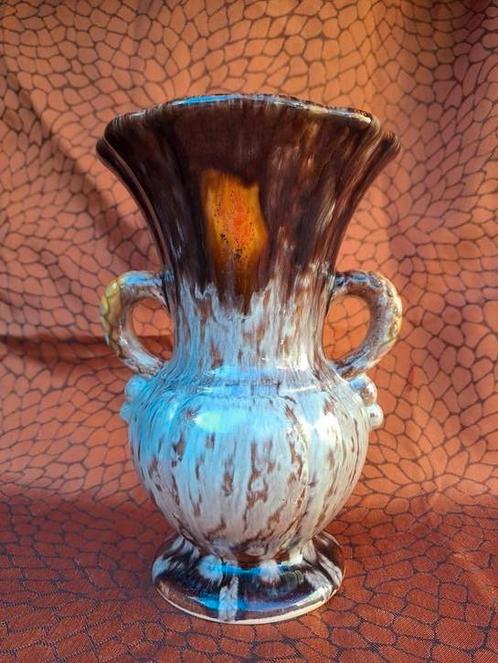 Druipglazuren keramieken vintage vaas West-Germany, Huis en Inrichting, Woonaccessoires | Vazen, Zo goed als nieuw, Minder dan 50 cm