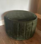Groene velvet poef, Ophalen, Zo goed als nieuw, Rond
