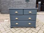 Grijze grenen ladekast 4 lades refurbished, Ophalen, RoDeKo Volendam, R.kooij65@gmail.com, Gebruikt