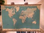 Oude Wereldkaart Schoolplaat, Antiek en Kunst, Antiek | Schoolplaten, Ophalen, Aardrijkskunde