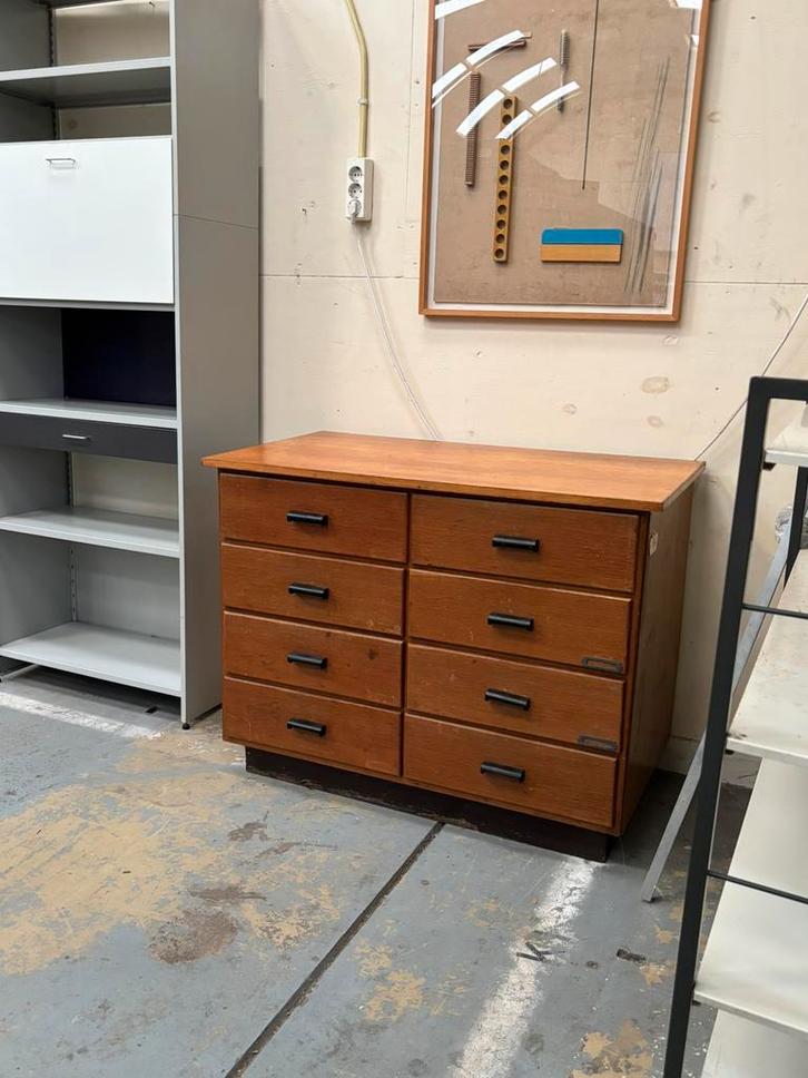 Vintage ladekast / winkelkast, Huis en Inrichting, Kasten | Ladekasten, Gebruikt, Minder dan 100 cm, 100 tot 150 cm, 50 tot 75 cm