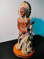 Groot Beeld Polyresin Indiaan Apache Handbeschilderd 45 cm., Verzamelen, Beelden en Beeldjes, Ophalen of Verzenden, Zo goed als nieuw