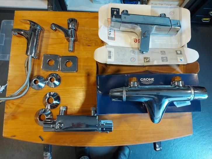 Div waterkranen, Doe-het-zelf en Verbouw, Sanitair, Gebruikt, Douche, Chroom, Koper, Rvs, Ophalen