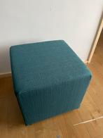 Schattige blauwe poef, Huis en Inrichting, Banken | Voetenbanken en Poefen, Ophalen, Zo goed als nieuw, Rond, Minder dan 50 cm