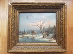 schilderij winterlandschap, Antiek en Kunst, Kunst | Schilderijen | Klassiek, Ophalen
