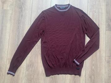 Genti trui sweater bordeaux rood wit M: 48/50