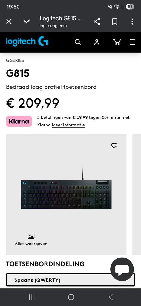 Logitech G815 Mechanical Keyboard - Zo goed als nieuw!, Computers en Software, Toetsenborden, Zo goed als nieuw, Qwerty, Bedraad