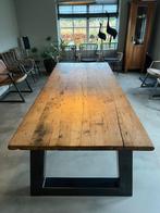 Robuuste houten tafel, Ophalen, Gebruikt, 100 tot 150 cm, Eikenhout