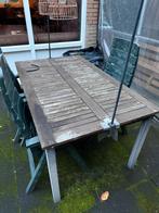 Houten Tuinset met 6 Stoelen, Tuin en Terras, Tuinsets en Loungesets, Ophalen, Gebruikt, 6 zitplaatsen, Tuinset