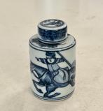 Porselein theebusje met zotjes, Ophalen of Verzenden, Porselein, Overige stijlen, Overige typen