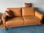 2 tot 2,5 zits bank Leer cognac kleur, Huis en Inrichting, Banken | Bankstellen, Ophalen, Gebruikt, Leuk, 150 tot 200 cm