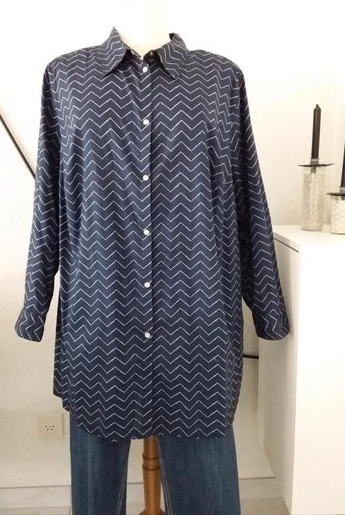 Ulla Popken - printblouse - maat 54, Kleding | Dames, Grote Maten, Nieuw, Blouse of Tuniek, Blauw, Ophalen of Verzenden