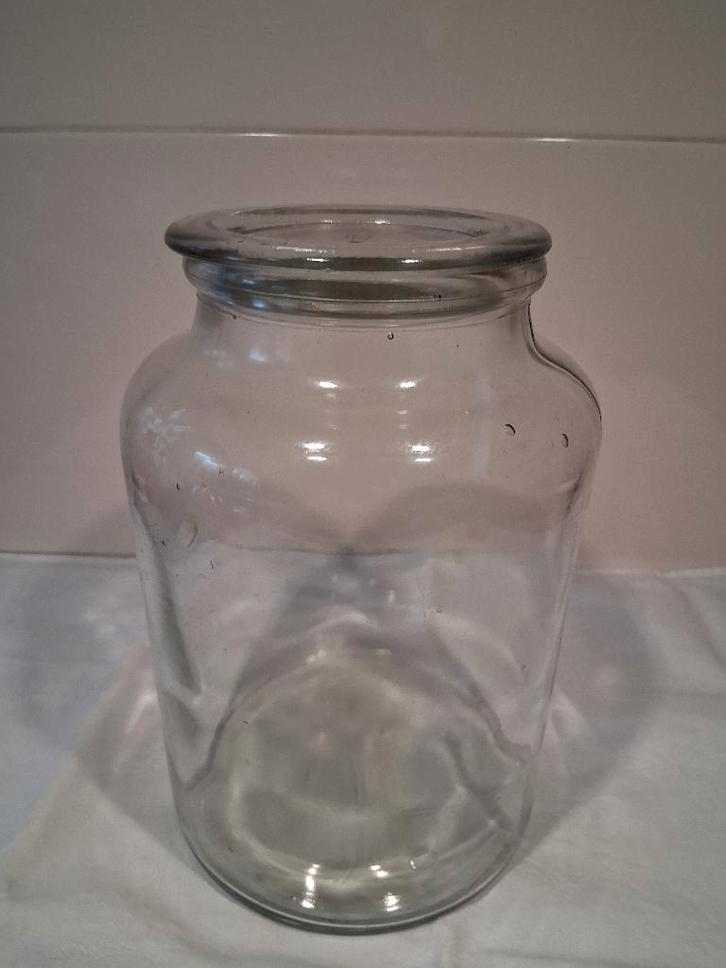 Antieke stopfles voorraadpot glas *eureka*, Antiek en Kunst, Antiek | Glas en Kristal, Ophalen of Verzenden