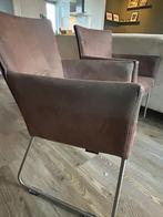 Eetkamerstoelen - 4 stuks - Gratis af te halen, Huis en Inrichting, Stoelen, Ophalen, Gebruikt, Bruin, Leer