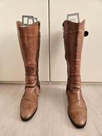 HOGE DAMESLAARZEN, LEER, MAAT 38, WIJDE SCHACHT, Hoge laarzen, Bruin, Ophalen of Verzenden, Helioform