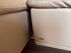 Natuzzi leren bankstel 2x 3-zits beige/vanille, Ophalen, Gebruikt, Driepersoons, Rechte bank