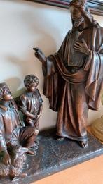 antiek kerk beeld Gesigneerd Jezus en kinderen, Ophalen