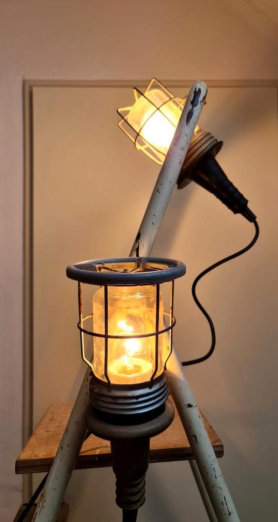 Kooilampen looplampen industrieel 2 stuk 1 zeer zeldzaam   , Huis en Inrichting, Lampen | Hanglampen, Gebruikt, Minder dan 50 cm