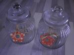 Voorraad potten van glas, 2 stuks, maat 28cm x 19cm, nieuw, Ophalen of Verzenden, Nieuw, Glas, Pot, Bus of Blik