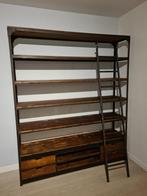 grote Rootsmann boekenkast industrieel met ladder, Huis en Inrichting, Ophalen, Gebruikt, 200 cm of meer, Met lade(s)