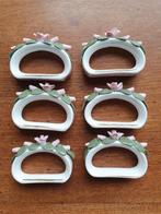 Mooi voor de Kersttafel: 6 antieke Porseleinen Servetringen, Antiek en Kunst, Antiek | Porselein, Ophalen of Verzenden